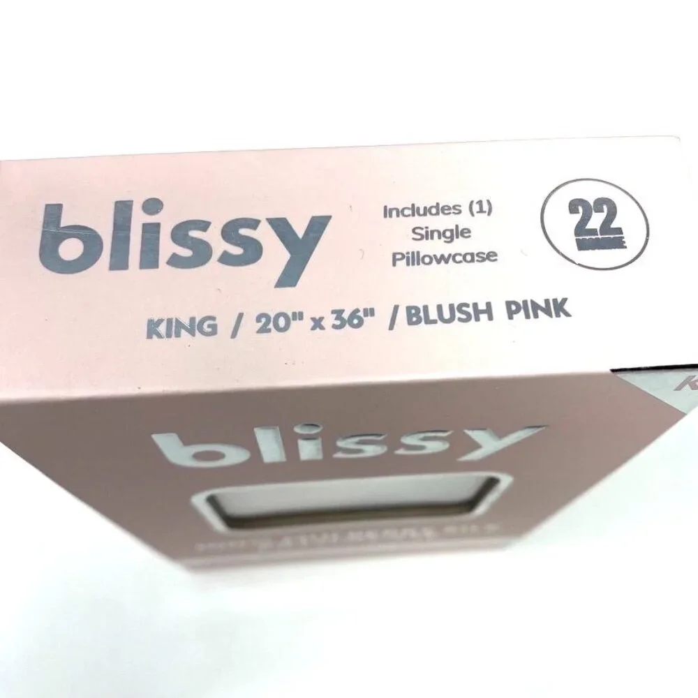 Blissy King 600 Thread Count Silk Pillowcase Navy Blue OR Blush Pink 20